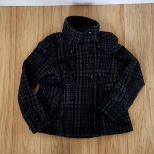 Plaid Peacoat Style Jacket